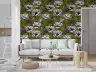 Vintage Wren and Anemone Floral Pattern Wallpaper 6