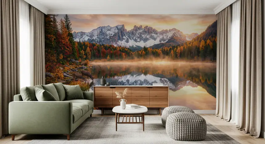 Alpine Autumn Serenity Wall Mural
