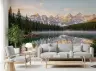 Misty Alpine Lake Morning Reflection Wall Mural 8