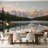 Misty Alpine Lake Morning Reflection Wall Mural 6