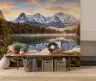 Misty Mountain Lake with Autumn Forest Reflection Wall Mural 8