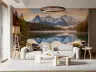 Misty Mountain Lake with Autumn Forest Reflection Wall Mural 6