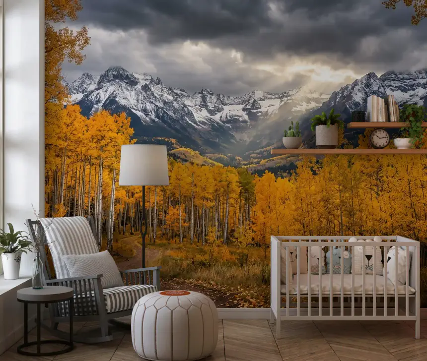 Golden Aspen Majesty Wall Mural