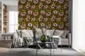 Olive Green Pink Bloom Botanical Wallpaper Mural 8