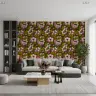 Olive Green Pink Bloom Botanical Wallpaper Mural 7
