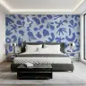 Indigo Abstract Organic Shapes Wall Mural 8