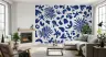 Contemporary Blue Abstract Botanical Wall Mural 6