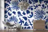 Contemporary Blue Abstract Botanical Wall Mural 7
