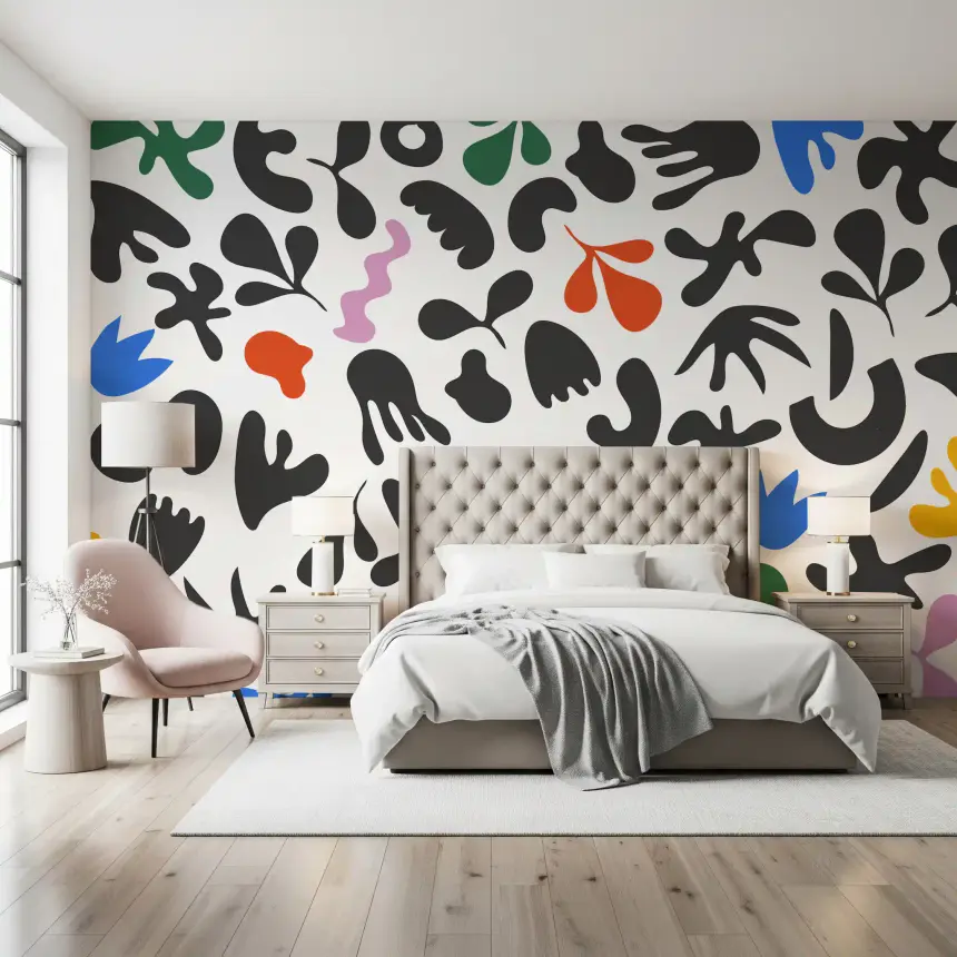 Dynamic Abstract Shapes Wall Mural