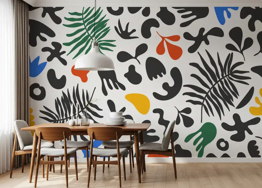 Vibrant Organic Shapes Wall Mural