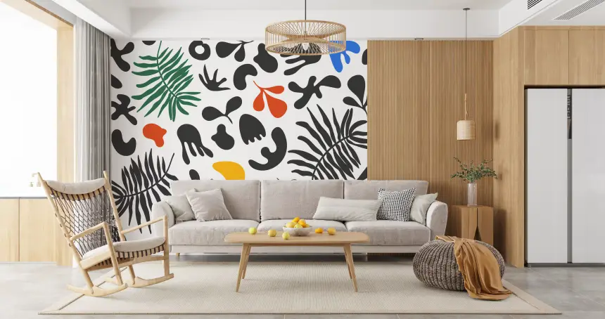Vibrant Organic Shapes Wall Mural