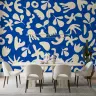 Modern Abstract Organic Shapes Blue Wallpaper 7