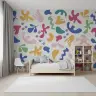 Vibrant Abstract Shapes & Paw Prints Kids Wallpaper 6