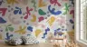 Vibrant Abstract Shapes & Paw Prints Kids Wallpaper 8