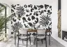 Monochrome Abstract Organic Foliage Wall Mural 8