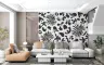 Monochrome Abstract Organic Foliage Wall Mural 6