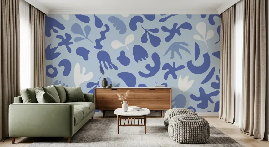 Periwinkle Cut Flow Wall Mural