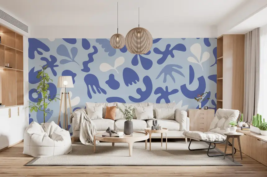 Periwinkle Cut Flow Wall Mural