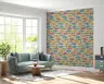 Vibrant Folk Art Fish Pattern Wallpaper 7