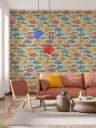 Vibrant Folk Art Fish Pattern Wallpaper 6