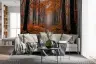 Misty Autumn Forest Path Wall Mural 7