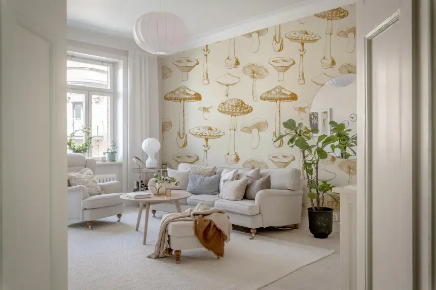 Golden Mushroom Sketchbook Wallpaper