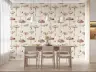 Vintage Maroon Fungi Sketch Pattern Wallpaper 7