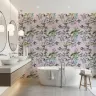 Pink Hummingbird and Bellflower Botanical Wallpaper 8
