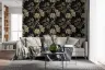 Opulent Gold Botanical Floral Pattern Wallpaper 7