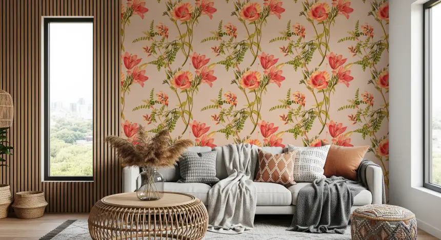 Flor De Coral Vintage Wallpaper