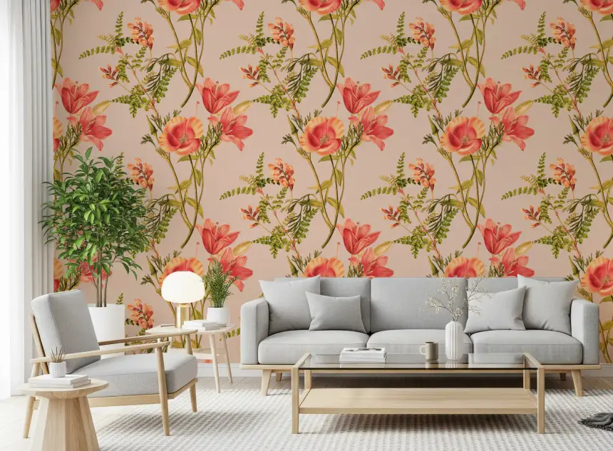 Flor De Coral Vintage Wallpaper