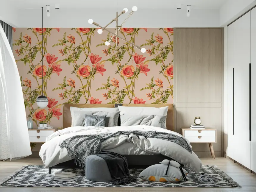Flor De Coral Vintage Wallpaper