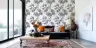 Monochrome Botanical Floral Wallpaper 6