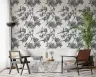 Monochrome Botanical Floral Wallpaper 7