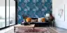 Deep Teal Floral Botanical Wallpaper 6