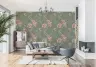 Vintage Peach Lily Botanical Pattern Wallpaper 7