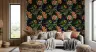 Vintage Botanical Floral Wallpaper with Orange Blooms 8