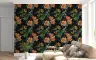 Vintage Botanical Floral Wallpaper with Orange Blooms 7