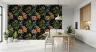 Vintage Botanical Floral Wallpaper with Orange Blooms 6