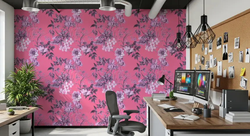 Fuchsia Garden Prints Wallpaper