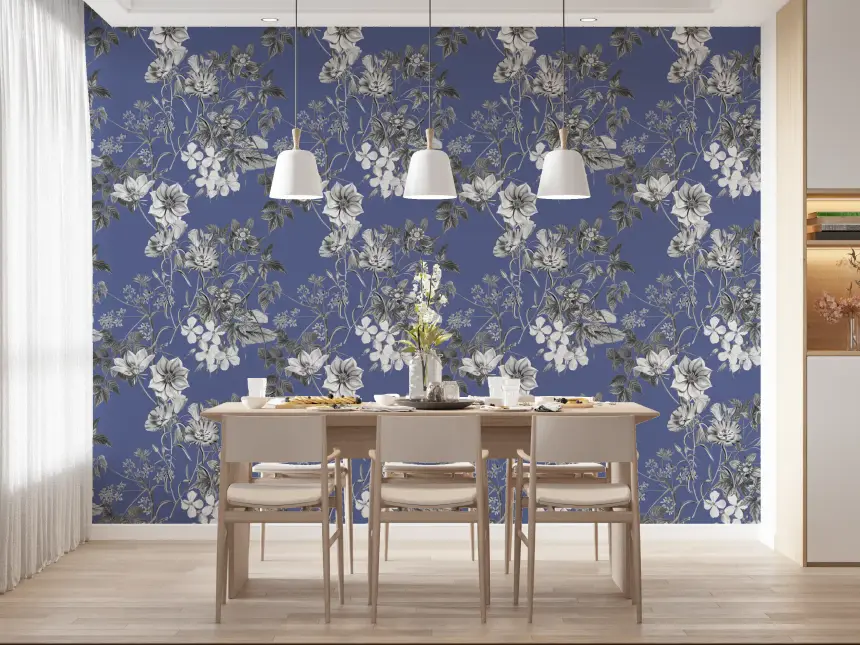 Botanical Sketch of the Vinca Wallpaper