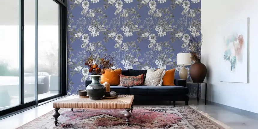 Botanical Sketch of the Vinca Wallpaper