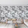 Elegant Monochromatic Botanical Sketch Wall Mural 6