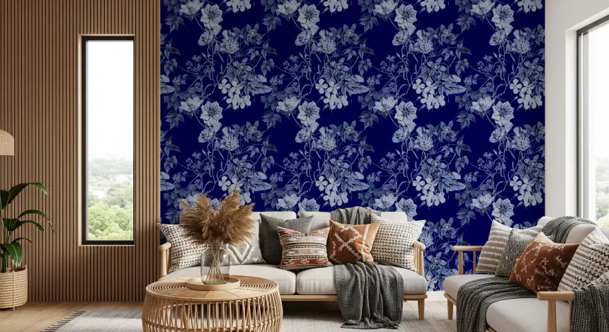 Midnight Flower Prints Wallpaper
