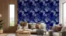 Elegant Indigo Botanical Floral Pattern Wallpaper 8