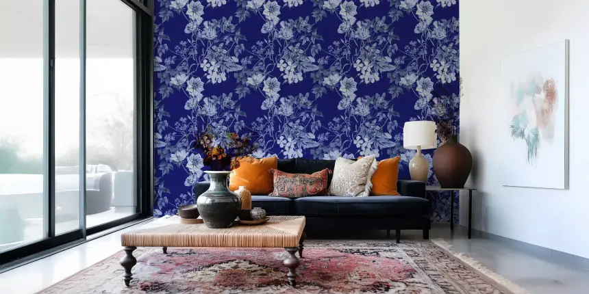Midnight Flower Prints Wallpaper