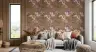 Olive Green Vintage Rose Floral Wallpaper 7