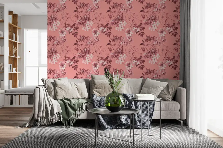 Blushing Flower Prints Wallpaper