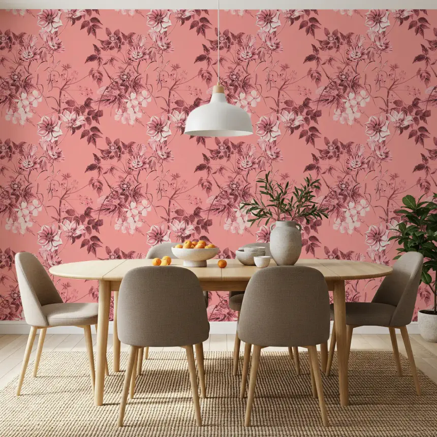 Blushing Flower Prints Wallpaper