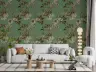 Sepia Floral Vines on Sage Green Botanical Wallpaper 6